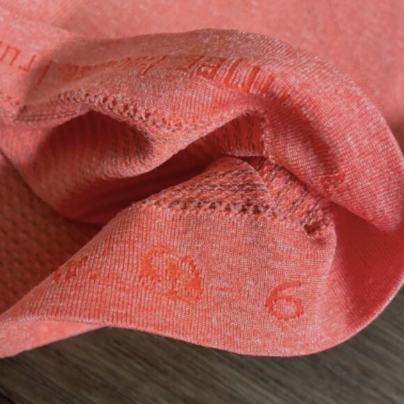 Lululemon Swiftly Tech Shirt 6 Womens Peach Gray Cap Sleeve Stretch Active Top - Picture 4 of 7